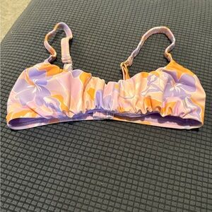 Ninety Floral Bikini Top in Lavender and Peach